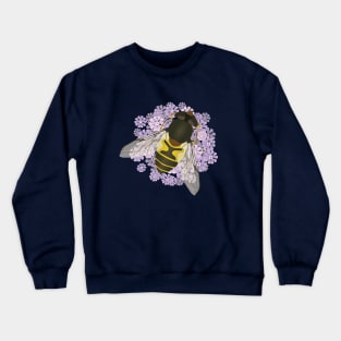 A common drone fly on purple flowers Crewneck Sweatshirt